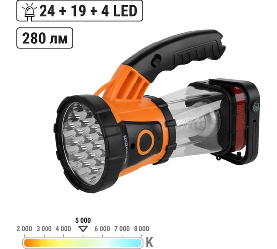 Изображение товара Светодиодный фонарь TDM ELECTRIC Кемпинг 4 аккумуляторный, 44 лм/Вт, 3 режима с поворот. ручкой, SQ0350-0031