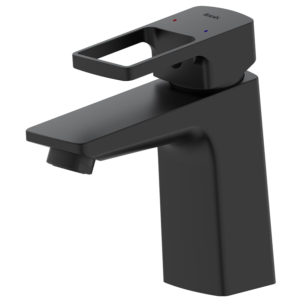 Изображение товара Комплект IDDIS 2в1 смеситель и выпуск черный матовый для умывальника