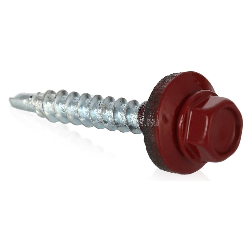 Изображение товара Кровельный саморез Rizzel 4,8x19 RAL 3011 с сверлом и пресс-шайбой