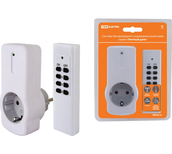 Изображение товара Комплект для беспроводного управления розетками TDM ПУ3-Р1.1 1 приемник "Уютный дом" SQ1508-0204
