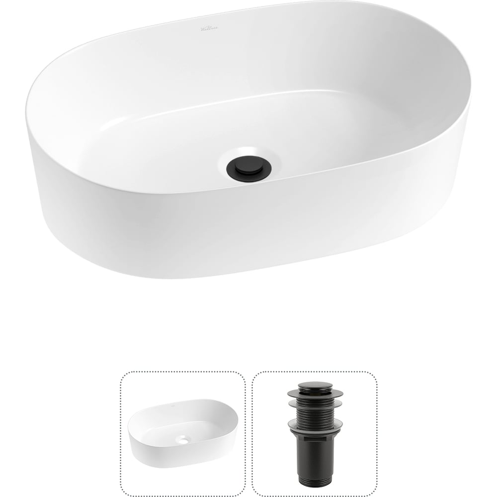 Изображение товара Накладная раковина Wellsee Saint-Germain 56x37 см белая фарфор