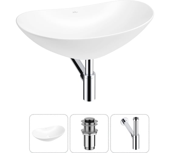 Изображение товара Набор Wellsee 3 в 1 Carefree Dove накладная раковина 60x36 см 20212285R