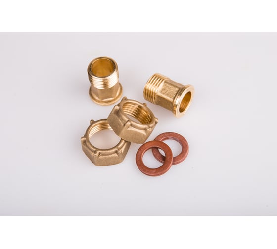 Изображение товара Присоединиительный комплект для водосчетчика ITELMA Ду=15- с монтажной длиной 080/110 с ограничителем обратного потока (Р) ПК Ду 15-80/110 (1/2”)