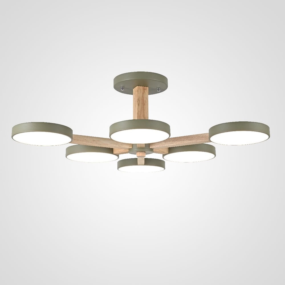 Изображение товара Потолочный светильник IMPERIUMLOFT TURNA L6 Khaki регулируемый сканди стиль из акрила