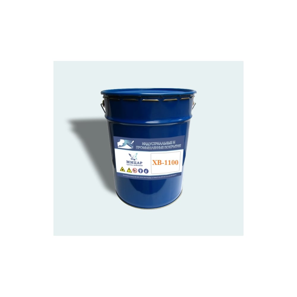 Изображение товара Эмаль Мицар ХВ-1100 20 кг серый для металла и дерева, влагостойкая