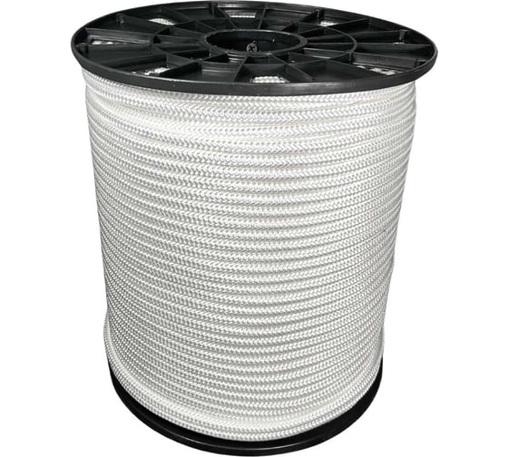 Изображение товара Шнур плетеный полиамидный ООО Оптхозторг 8 мм 200 м белый 2082200