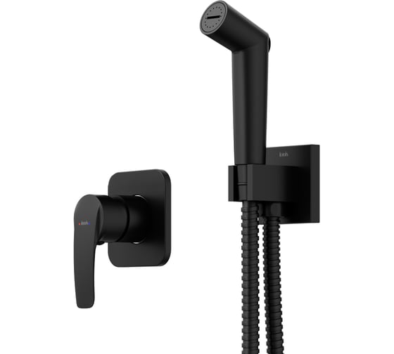 Изображение товара Встраиваемый смеситель с гигиеническим душем IDDIS Agua черный матовый, AGUBLR2i08