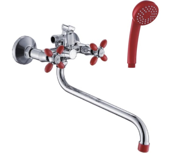 Изображение товара Универсальный смеситель Эверест с круглым изливом и переключателем для душа B22-071C