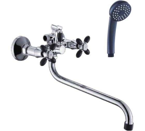 Изображение товара Универсальный смеситель Эверест с круглым изливом и переключателем для душа B22-071F