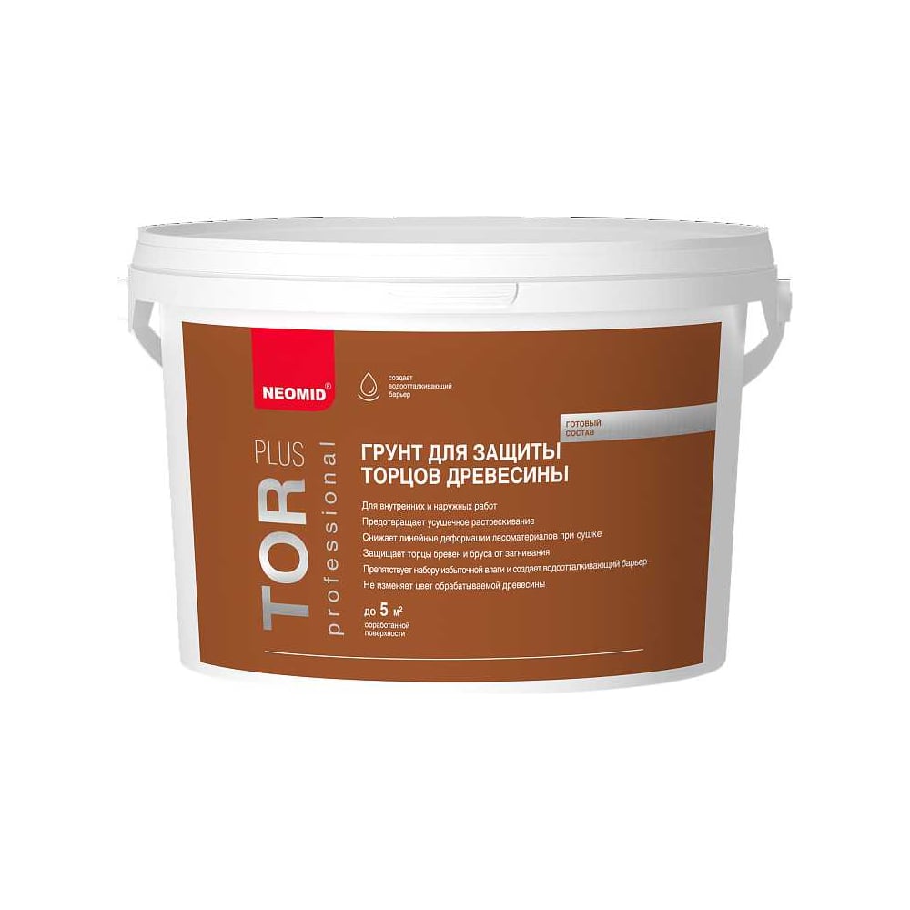 Изображение товара Грунт для защиты торцов древесины NEOMID Неомид TOR plus 5 кг Н-TOR_PLUS/5