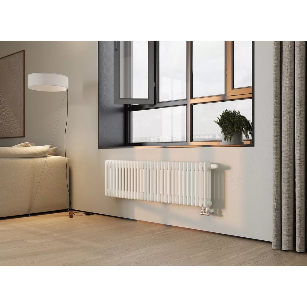 Изображение товара Горизонтальный трубчатый радиатор GUARDO Nova Siluet 16 секции боковое подключение белый