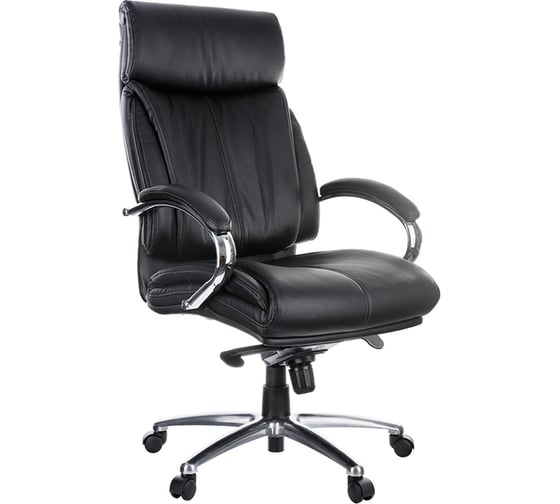 Изображение товара Кресло руководителя Helmi HL-ES04 Strength повышенной прочности, кожа черная, хром 282340