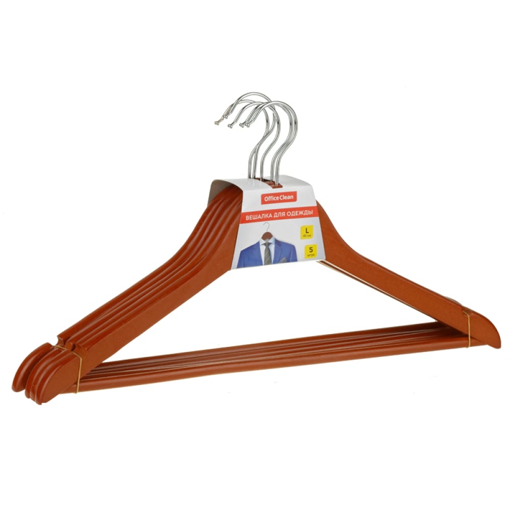 Деревянная вешалка-плечики OfficeClean деревянная вешалка для полотенец