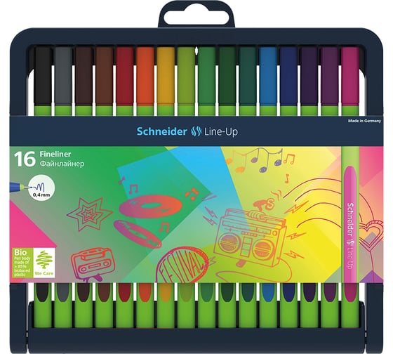 Изображение товара Набор капиллярных ручек Schneider Line-Up 16 цветов, 0.4 мм 191092