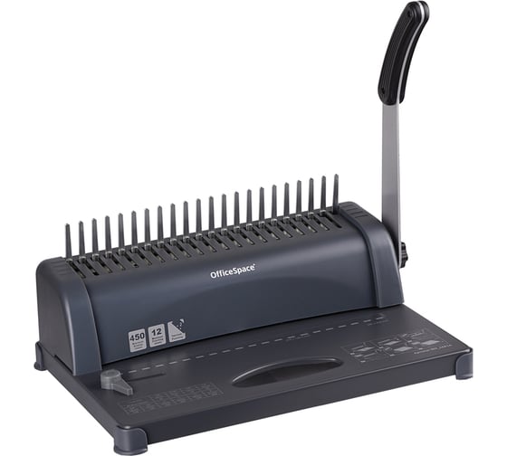 Изображение товара Брошюровщик для пластиковых пружин OfficeSpace BM124 Perfect bind пробивает 12 листов, сшивает 450 листов BM_26816