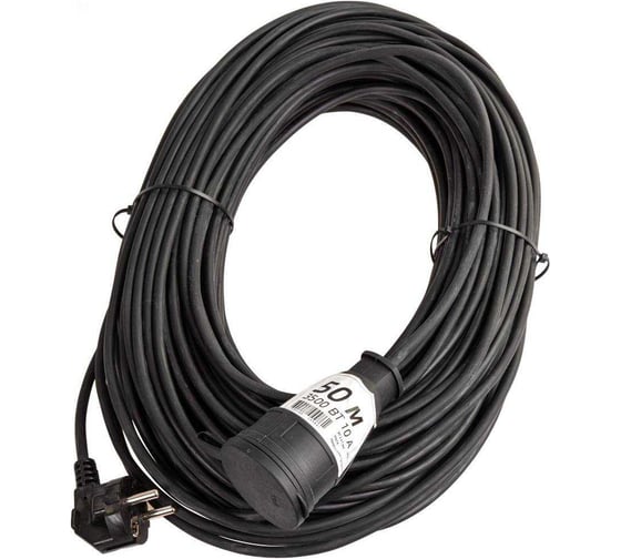 Изображение товара Удлинитель шнур КОСМОС 50м 1 гнездо КГ 2x1.0 мм 10A 220-350В 3500Вт каучук РС16 YSHKsm50m-1g(10A)KG