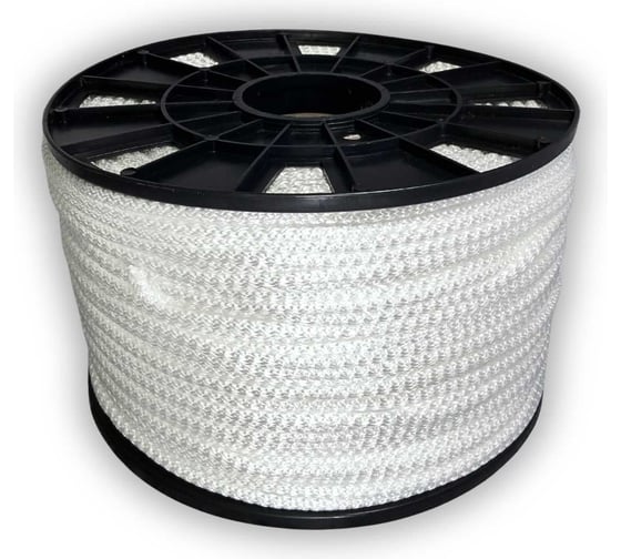 Изображение товара Шнур вязаный ООО Оптхозторг полипропиленовый, 6 мм, 200 м, белый 3062200