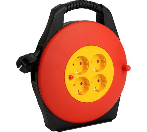 Изображение товара Удлинитель STEKKER бытового назначения Standart 4 розетки с/з ПВС 3*1, черный 50179