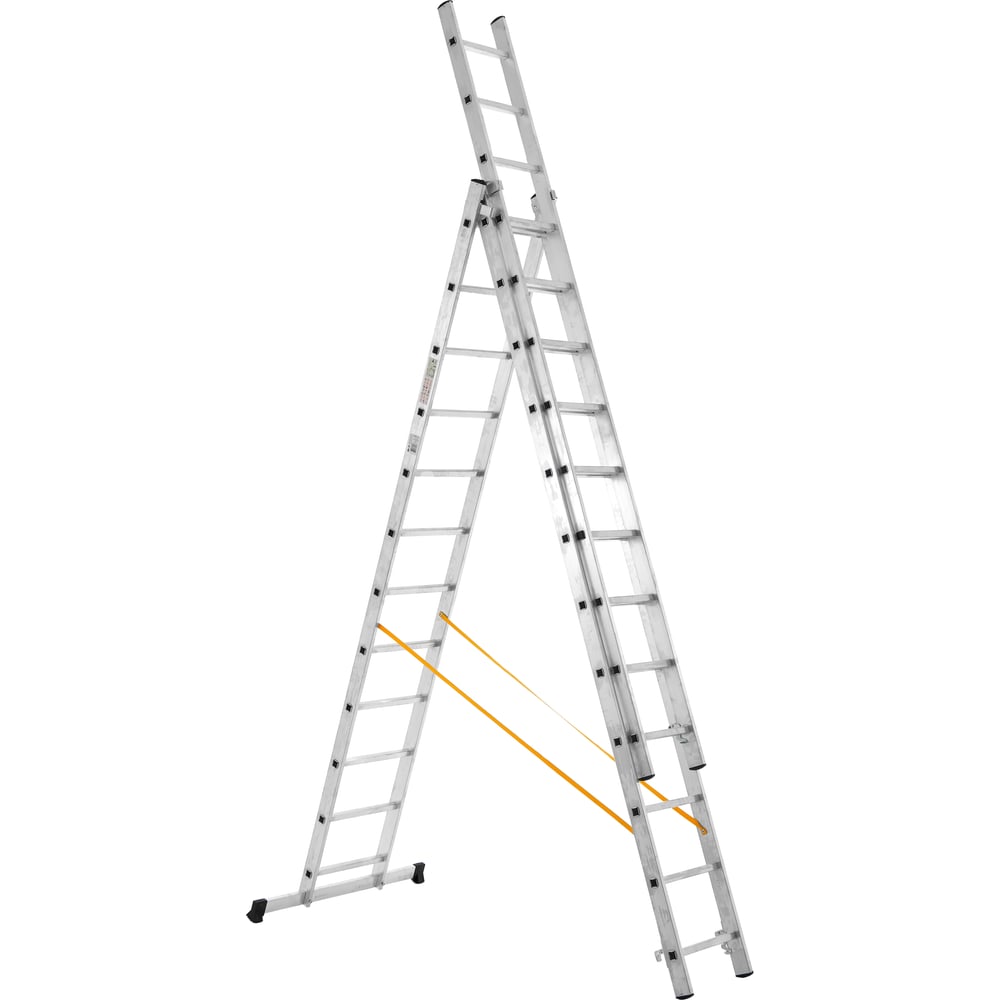 Изображение товара Профессиональная трехсекционная алюминиевая лестница Inforce 3x12 480 мм