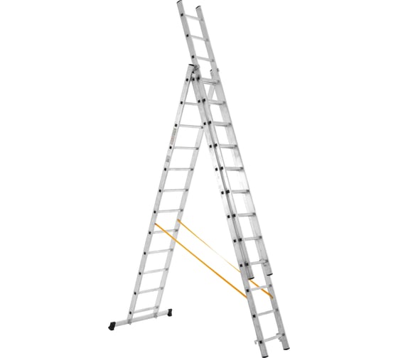 Изображение товара Профессиональная трехсекционная лестница Inforce 3x12 шириной 480мм ЛП-03-20