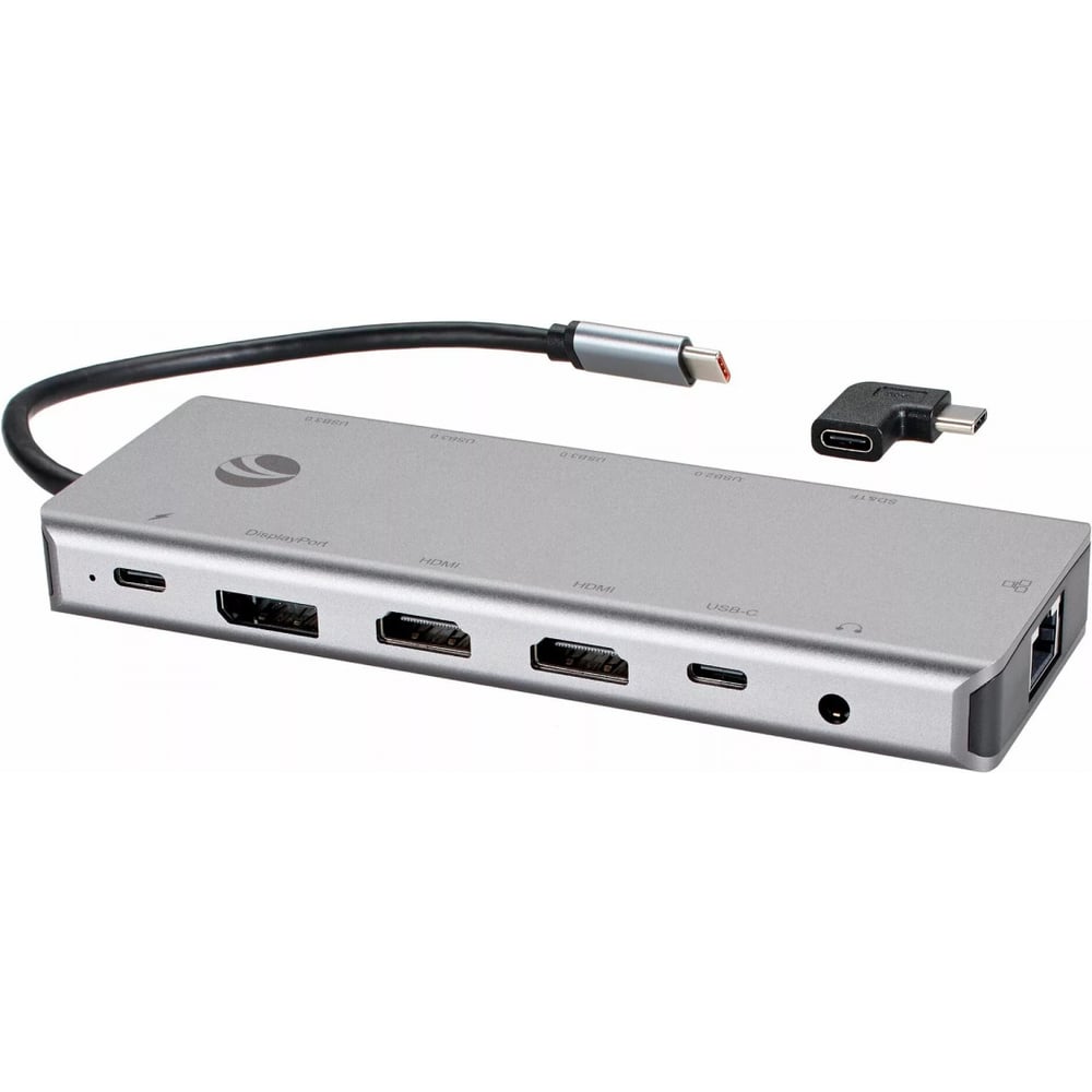 Изображение товара Адаптер VCOM TypeC - 2HDMI+DP 4K 60Hz+3USB3.0+TC+USB2.0+RJ45+SD+TF+PD+audio+TCадаптер CU4706