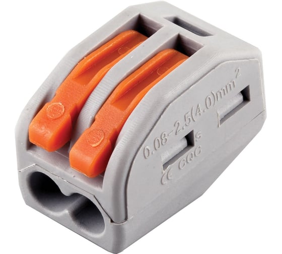 Изображение товара Клемма монтажная STEKKER 2-проводная, LD222-412 (блистер 50 шт. DIY 49826