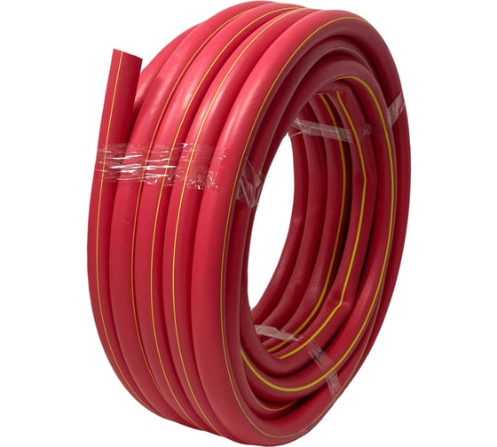 Изображение товара Шланг поливочный ООО КОМЕД 3/4 дюйма, 20 м, красный с желтой полосой TPE Дивный сад К0053