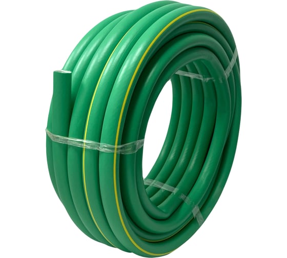 Изображение товара Шланг поливочный ООО КОМЕД ¾ дюйма, 20 м, зеленый с желтой полосой TPE Дивный сад К0051