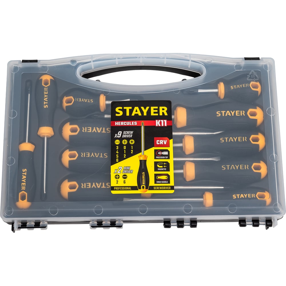 Изображение товара Набор отверток STAYER Hercules-K11 11 шт профессиональный набор с кейсом