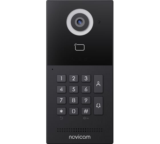 Изображение товара Вызывная панель Novicam FORWARD XRK IP BLACK, Встроенная СКУД, Считыватель Mifare/EM-Marin, Клавиатура, Камера: 2.1 Мп, угол обзора 125, подключение к NVR/ПК, Поддержка 4054
