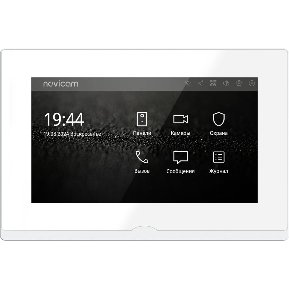 Изображение товара IP-видеодомофон Novihome Novicam IMPULSE 7 IP WIFI WHITE. Touch screen 7. Поддержка 10 панелей, 8 камер, 8 датчиков, 9 доп.домофонов. Запись фото/видео. Приложение Smart Life. W 4050