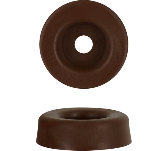 Изображение товара Накладка пластиковая для мебельных ножек ЕВРОПАРТНЕР D25мм H7мм коричневая 4 шт. 16 0244 11