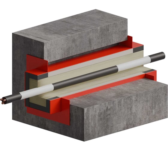 Изображение товара Проходка кабельная противопожарная модульная Система КМ FIREFORT MODULE 99x99 L300 мм KM-FF-M-99-99-300