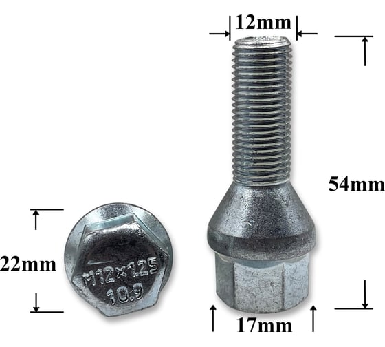 Изображение товара Болт колесный Крепавто 3110 М12х28х1.25 T0009