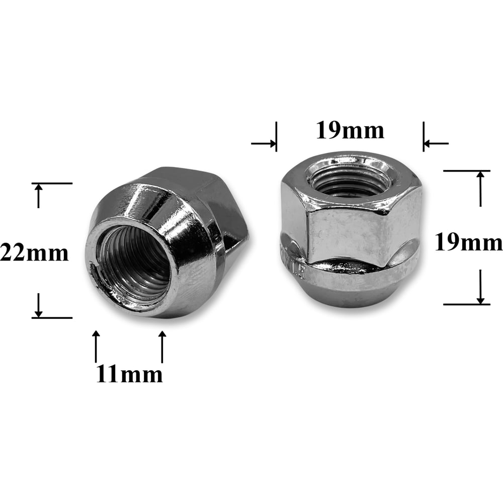 Изображение товара Гайка колесная иномарки КрепАвто М12x1,5, конус, открытая, 10 шт