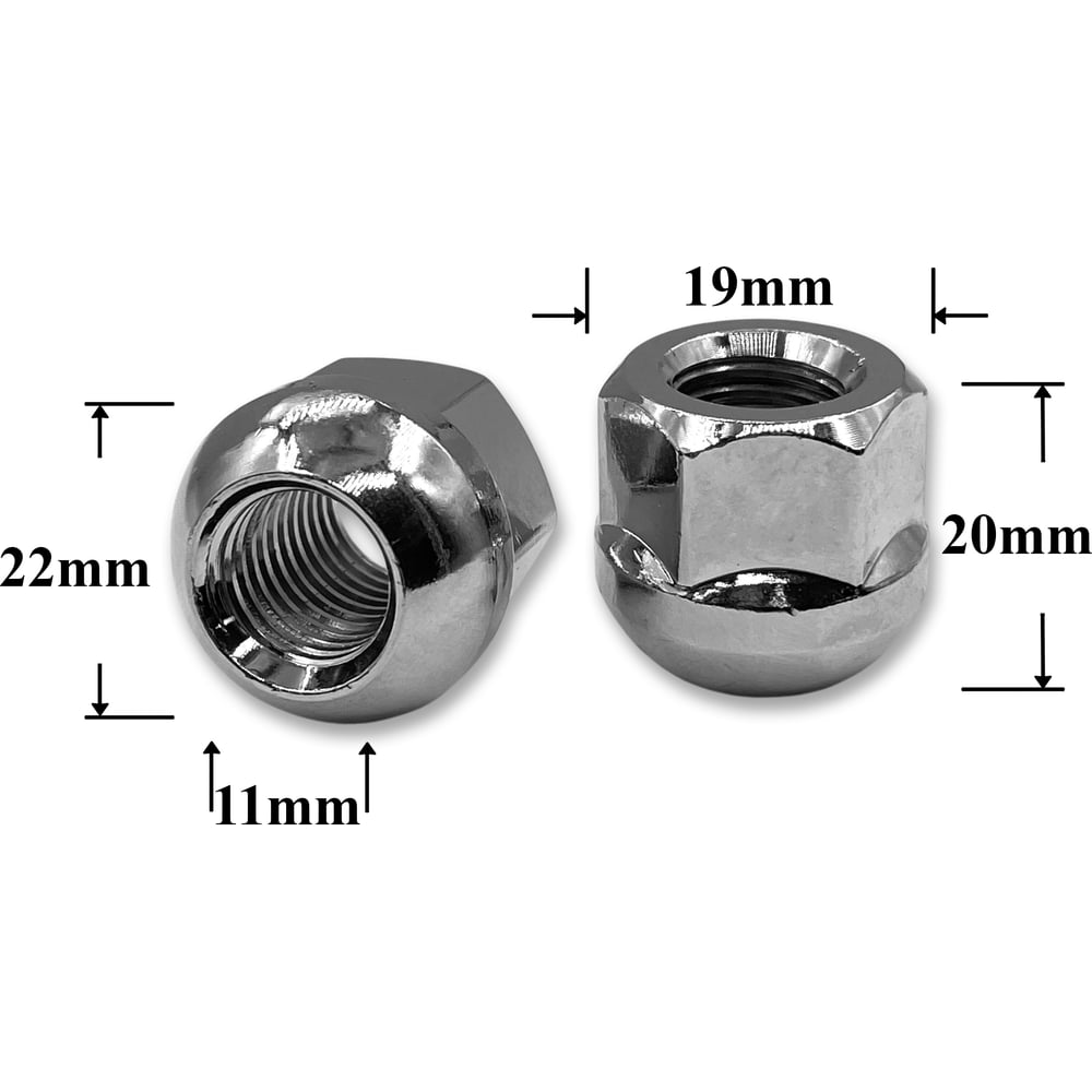Изображение товара Гайка колеса иномарки КрепАвто М12х1,5х20 кл.19 сфера R12, откр, CH