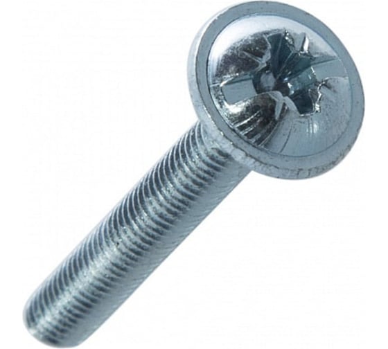 Изображение товара Винт с пресс шайбой Море-Метизов DIN 967, Combi PZ, цинк, М3x14 мм, 50 шт. VINT967PZVCМ31450М