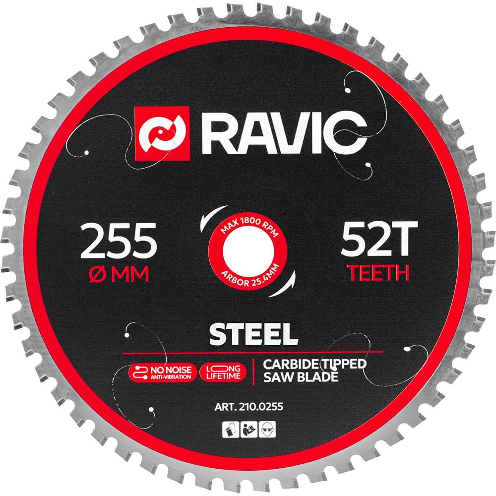 Изображение товара Диск пильный по стали Ravic 255x2.2/1.8x25.4 мм, Z=52