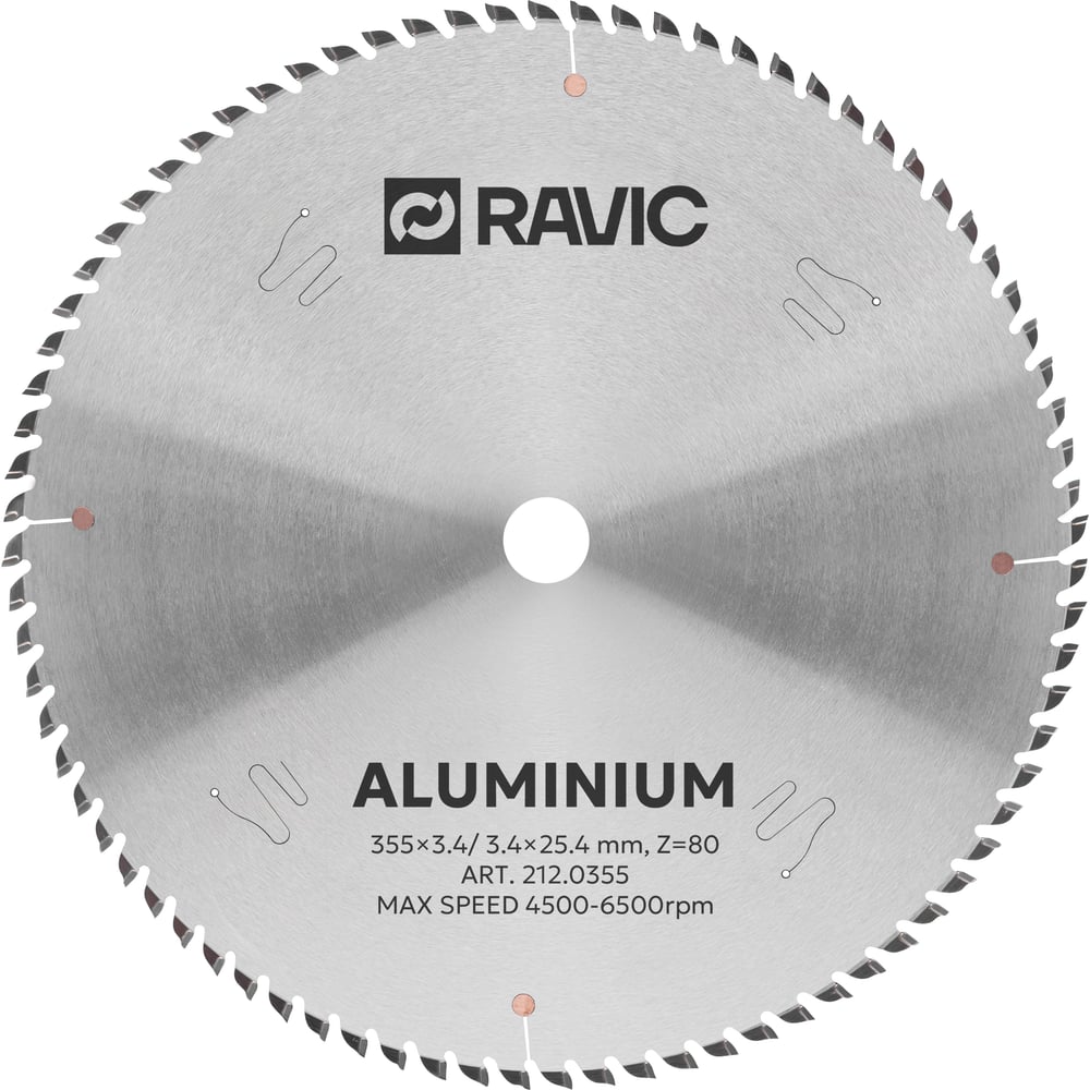 Изображение товара Диск пильный по алюминию Ravic 355 мм 80 зубов для чистого реза