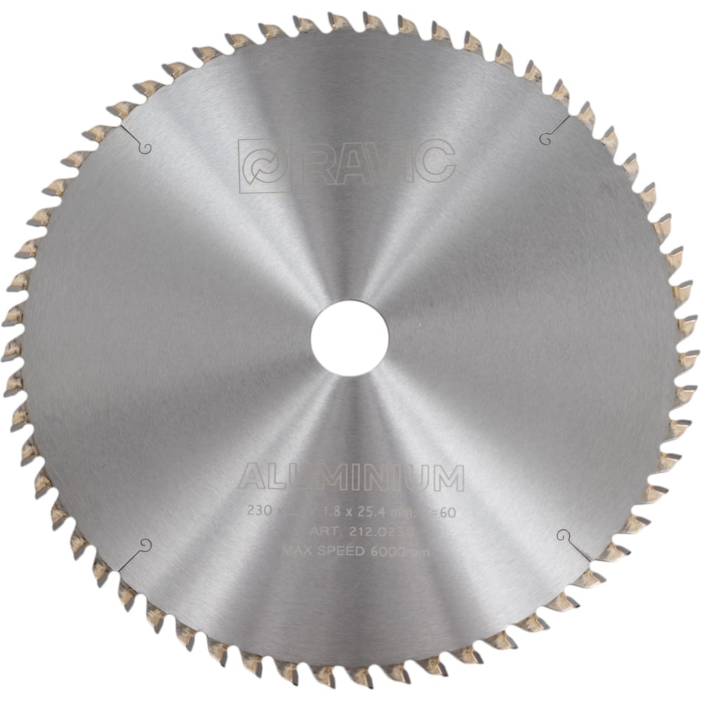 Изображение товара Диск пильный по алюминию 230 мм Ravic для чистого реза 60 зубьев