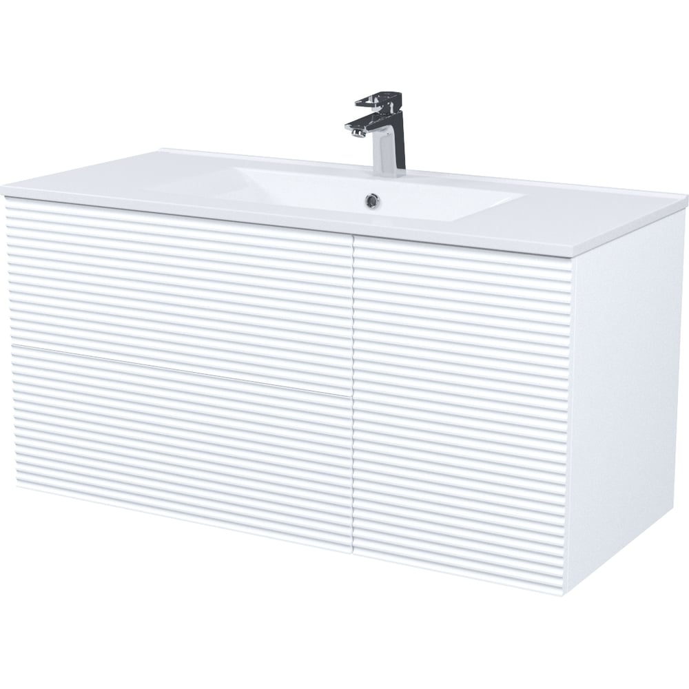 Изображение товара Подвесная тумба с умывальником IDEAL Bild 100 см белый современный дизайн