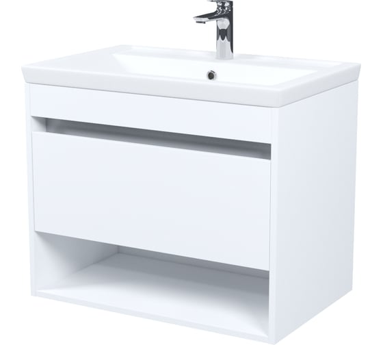 Изображение товара Тумба с умывальником, подвесная IDDIS Zodiac X с нишей, 70 см, белый, подходит умыв. 4077000i28 ZDX70WNi95K