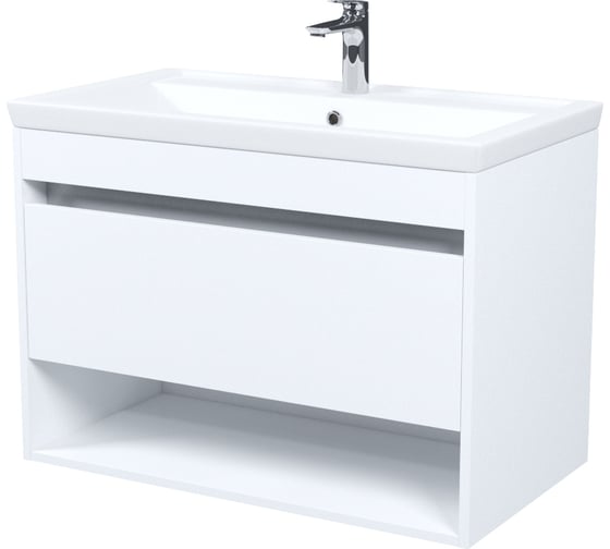 Изображение товара Тумба с умывальником, подвесная IDDIS Zodiac X с нишей, 80 см, белый, подходит умыв. 4078000i28 ZDX80WNi95K