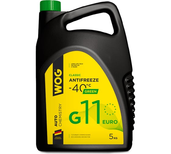 Изображение товара Зеленый антифриз WOG G11 5 кг WGC0104