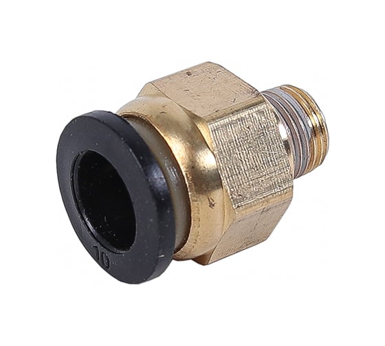 Изображение товара Фитинг трубки ПВХ Крал прямой (наружная резьба) М10х1-10мм ЛАТУН (10 шт) 3058