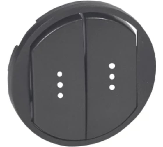 Изображение товара Лицевая панель Legrand - Программа Celiane - выключатель/переключатель двухклавишный Кат, № 0 670 01/02/31/32 с подсветкой - графит 67904