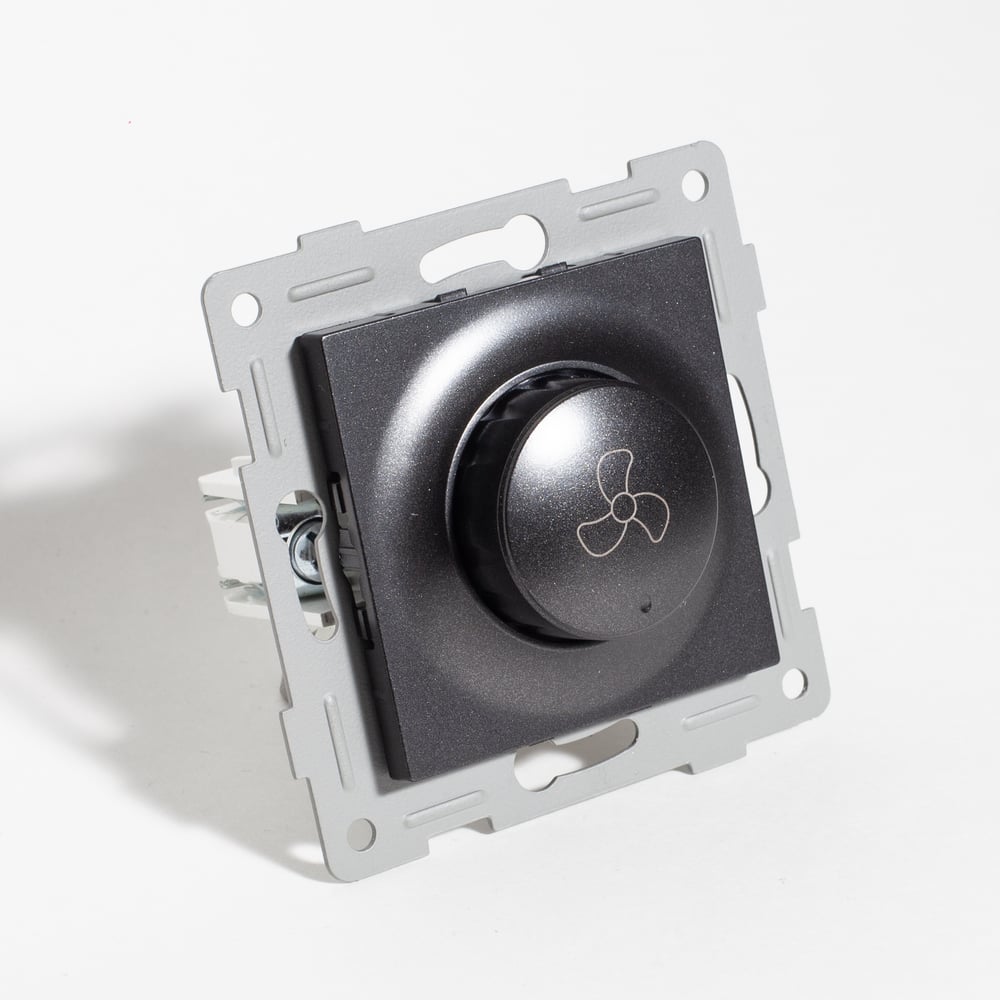 Изображение товара Регулятор скорости вентилятора поворотный SPL 220-250V, 300VA, антрацит, 9 шт.