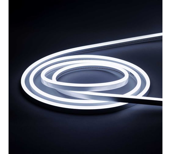 Изображение товара Гибкий неон MAKSILED 5 м, 10Вт/м, 24В, 8мм, 10000К, холодный белый ML-NF-SIL-8mm-L50-24V-CW-10000K