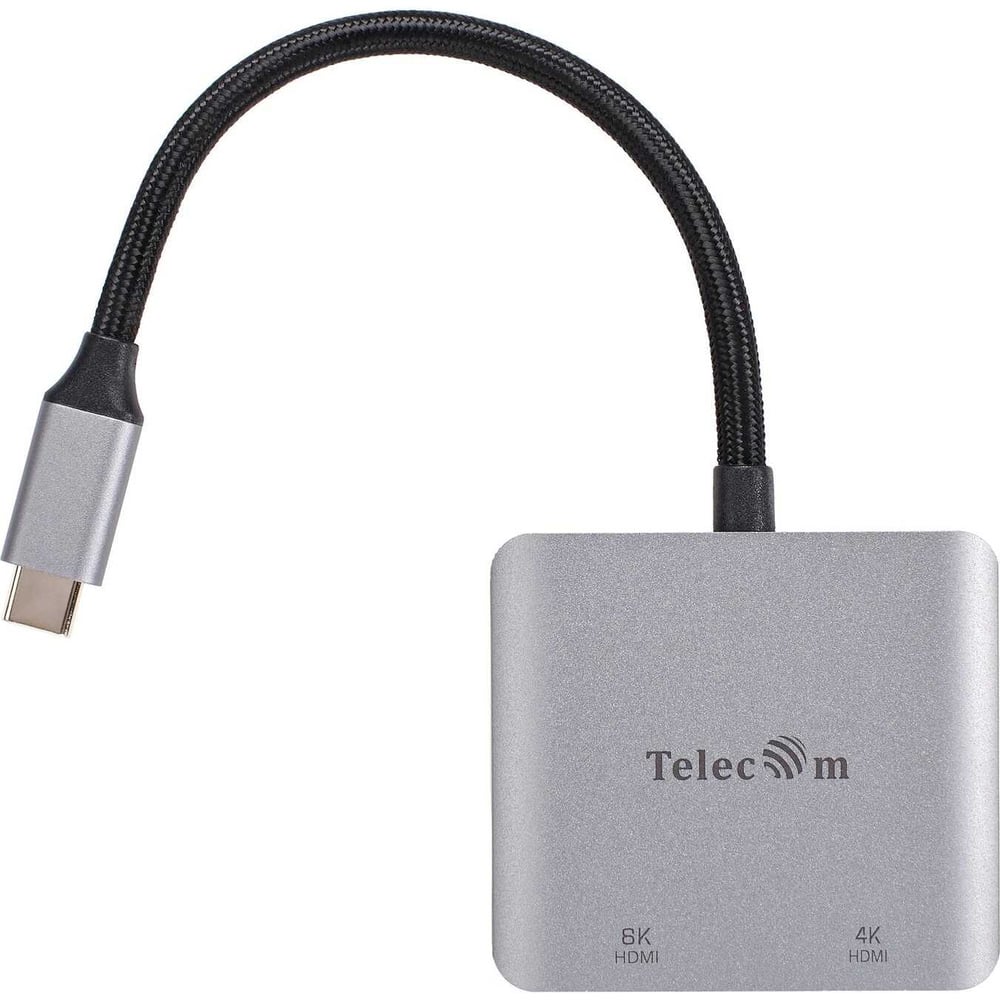 Изображение товара Кабель-адаптер Telecom TypeC dual HDMI 8K 60Hz 0.15м TUC601