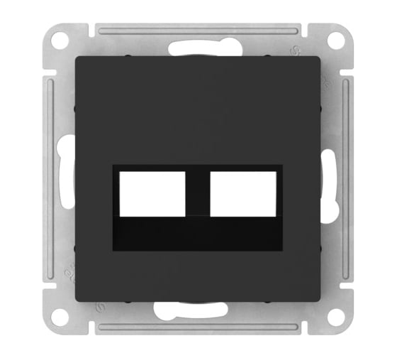 Изображение товара Накладка двойная Systeme Electric ATLASDESIGN для информационных функций типа Keystone, КАРБОН ATN001090